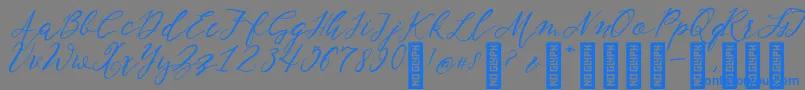 Шрифт NF Lukara Regular – синие шрифты на сером фоне