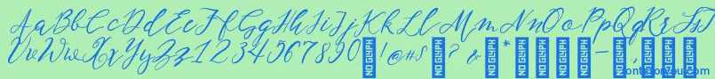 NF Lukara Regular Font – Blue Fonts on Green Background