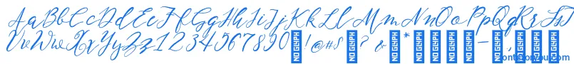 Fonte NF Lukara Regular – fontes azuis em um fundo branco