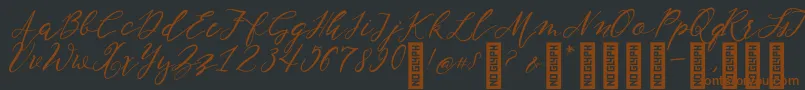 NF Lukara Regular-Schriftart – Braune Schriften auf schwarzem Hintergrund