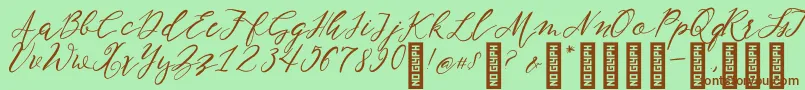 Шрифт NF Lukara Regular – коричневые шрифты на зелёном фоне