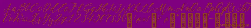 NF Lukara Regular Font – Brown Fonts on Purple Background