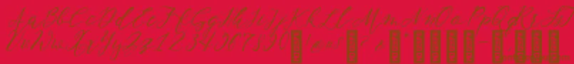 NF Lukara Regular Font – Brown Fonts on Red Background