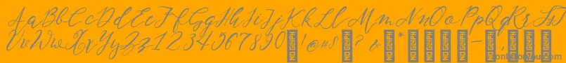 NF Lukara Regular-Schriftart – Graue Schriften auf orangefarbenem Hintergrund