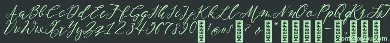 NF Lukara Regular-fontti – vihreät fontit mustalla taustalla