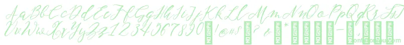 フォントNF Lukara Regular – 白い背景に緑のフォント