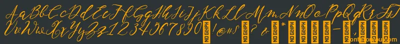 NF Lukara Regular Font – Orange Fonts on Black Background