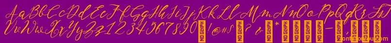 フォントNF Lukara Regular – 紫色の背景にオレンジのフォント