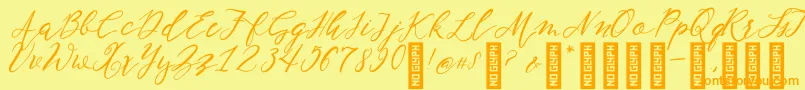 Шрифт NF Lukara Regular – оранжевые шрифты на жёлтом фоне