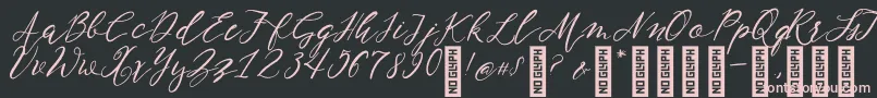NF Lukara Regular Font – Pink Fonts on Black Background