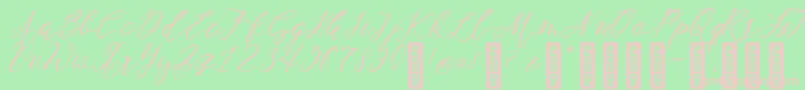 NF Lukara Regular-Schriftart – Rosa Schriften auf grünem Hintergrund