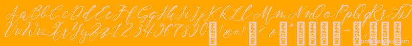 NF Lukara Regular Font – Pink Fonts on Orange Background