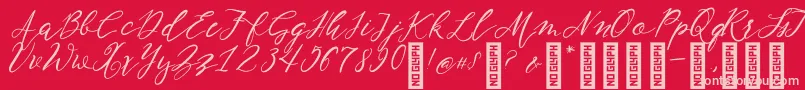 Шрифт NF Lukara Regular – розовые шрифты на красном фоне