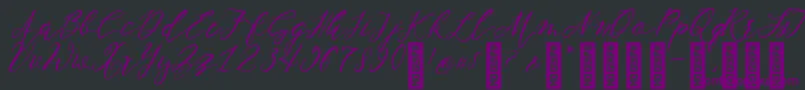 NF Lukara Regular-fontti – violetit fontit mustalla taustalla