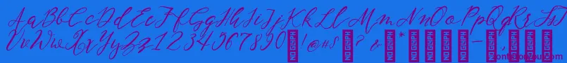 Шрифт NF Lukara Regular – фиолетовые шрифты на синем фоне