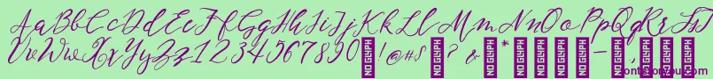 Шрифт NF Lukara Regular – фиолетовые шрифты на зелёном фоне