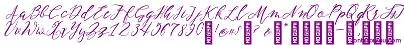 フォントNF Lukara Regular – 白い背景に紫のフォント