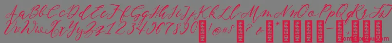 Шрифт NF Lukara Regular – красные шрифты на сером фоне