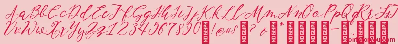 フォントNF Lukara Regular – ピンクの背景に赤い文字