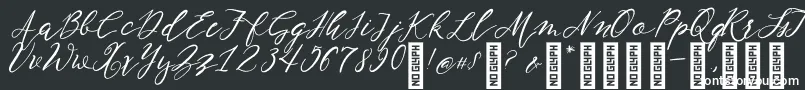 NF Lukara Regular-fontti – valkoiset fontit mustalla taustalla