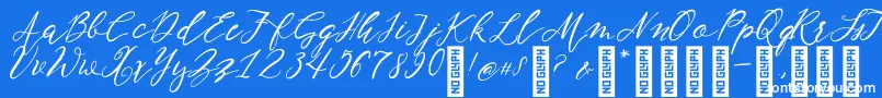 Шрифт NF Lukara Regular – белые шрифты на синем фоне
