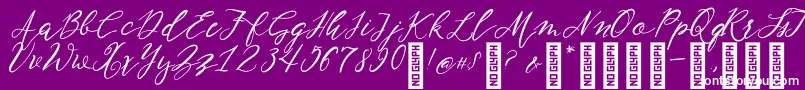 NF Lukara Regular-Schriftart – Weiße Schriften auf violettem Hintergrund