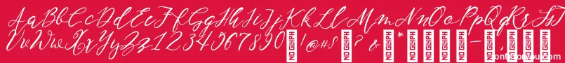 NF Lukara Regular-Schriftart – Weiße Schriften auf rotem Hintergrund
