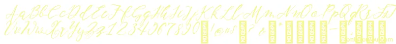 NF Lukara Regular Font – Yellow Fonts on White Background