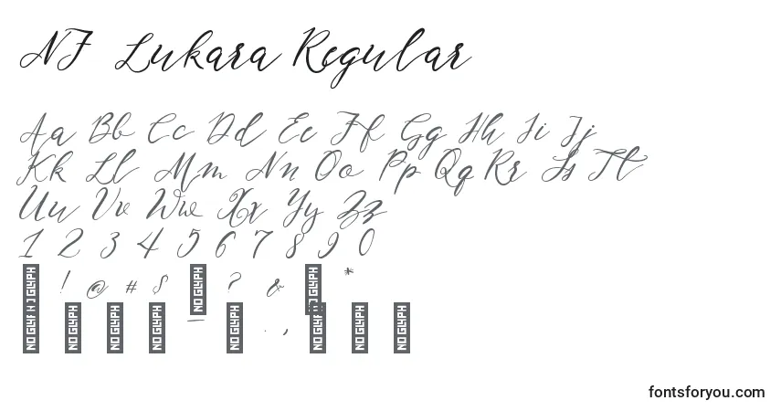 Czcionka NF Lukara Regular (135570) – alfabet, cyfry, specjalne znaki