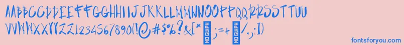 NF NERRES Regular Font – Blue Fonts on Pink Background
