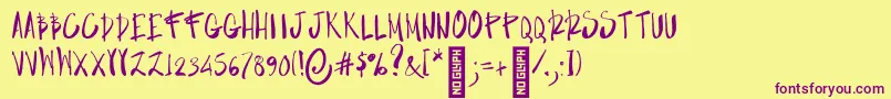 NF NERRES Regular Font – Purple Fonts on Yellow Background