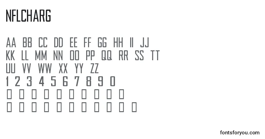 A fonte NFLCHARG – alfabeto, números, caracteres especiais