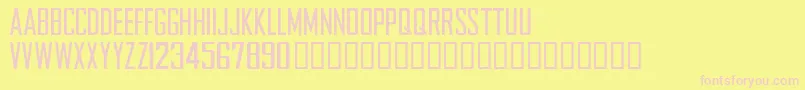 フォントNFLCHARG – ピンクのフォント、黄色の背景