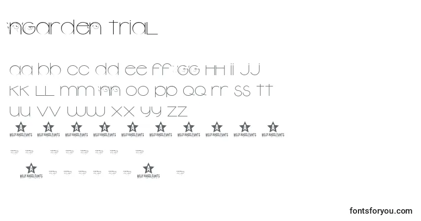 NGARDEN TRIAL   -fontti – aakkoset, numerot, erikoismerkit