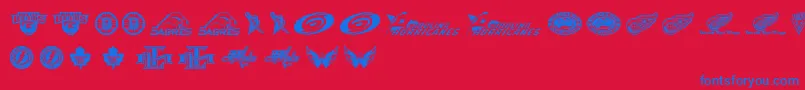 NHL EAST Font – Blue Fonts on Red Background