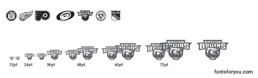 Größen der Schriftart NHL EAST