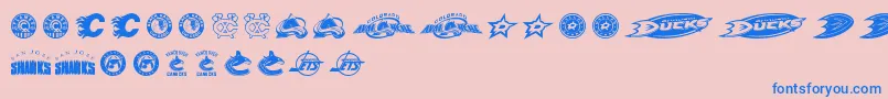 NHL WEST Font – Blue Fonts on Pink Background