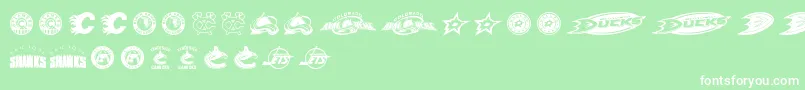 NHL WEST Font – White Fonts on Green Background