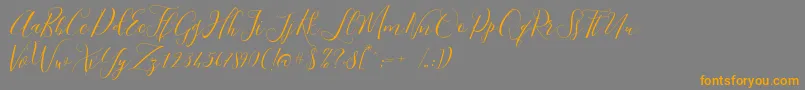 Niceday-Schriftart – Orangefarbene Schriften auf grauem Hintergrund