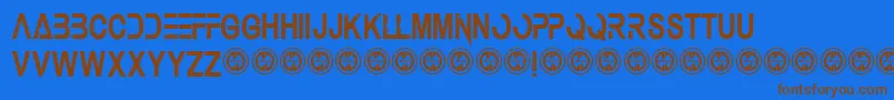 Underauthority Font – Brown Fonts on Blue Background