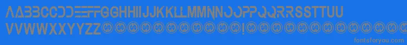 Underauthority Font – Gray Fonts on Blue Background