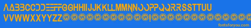 Underauthority Font – Orange Fonts on Blue Background