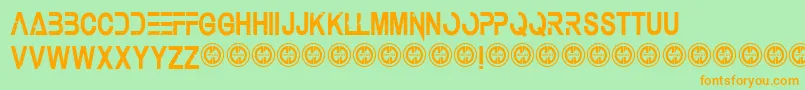 Underauthority Font – Orange Fonts on Green Background