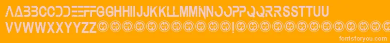 Underauthority Font – Pink Fonts on Orange Background
