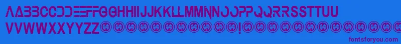 Underauthority Font – Purple Fonts on Blue Background