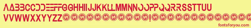 Underauthority Font – Red Fonts on Yellow Background
