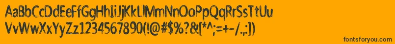 Nicholazzo-Schriftart – Schwarze Schriften auf orangefarbenem Hintergrund