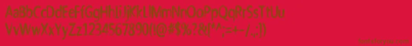 Czcionka Nicholazzo – brązowe czcionki na czerwonym tle