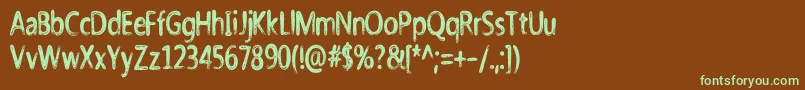 Nicholazzo-fontti – vihreät fontit ruskealla taustalla