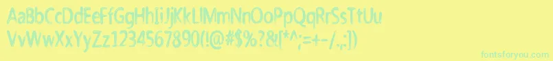Nicholazzo Font – Green Fonts on Yellow Background